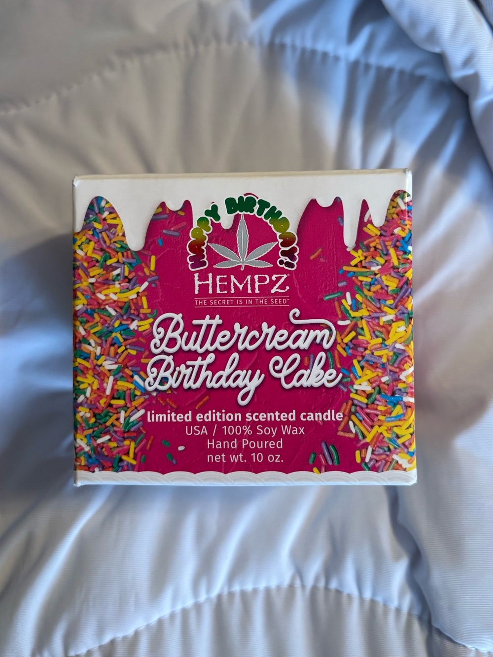 Hempz Buttercream Birthday Cake Scented Candle - Pink & White